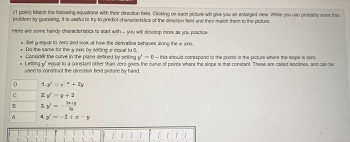 Solved (1 point) Match the following equations with their | Chegg.com