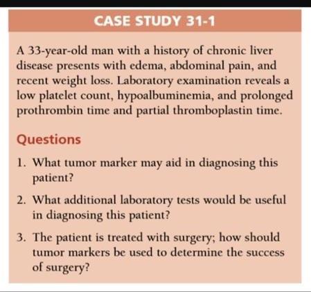 Solved CASE STUDY 31-1 A 33-year-old man with a history of | Chegg.com