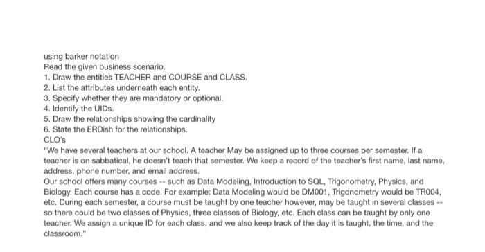 Solved using barker notation Read the given business Chegg