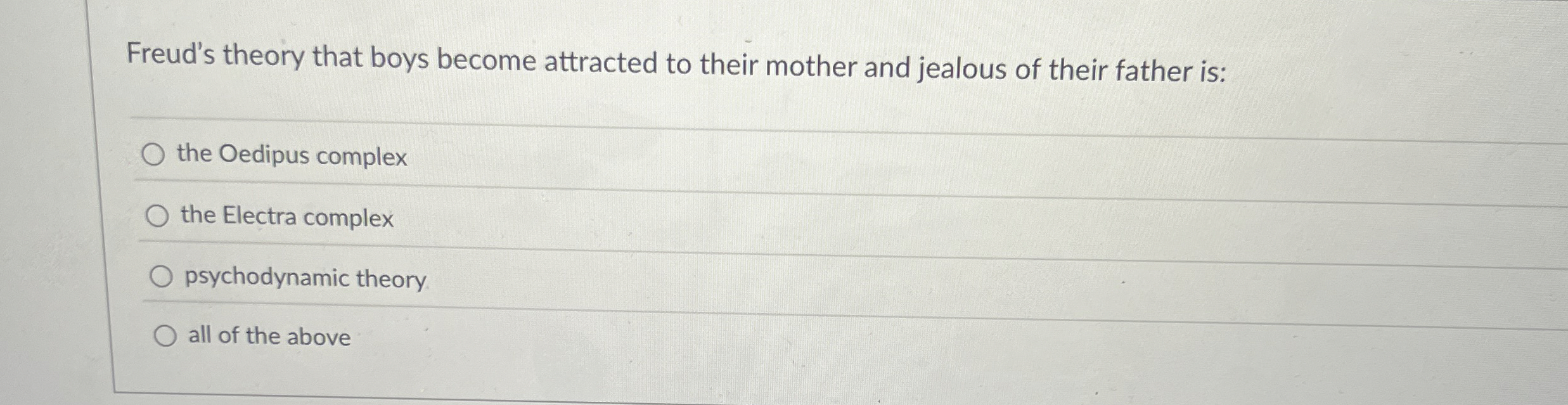 Solved Freud's theory that boys become attracted to their | Chegg.com