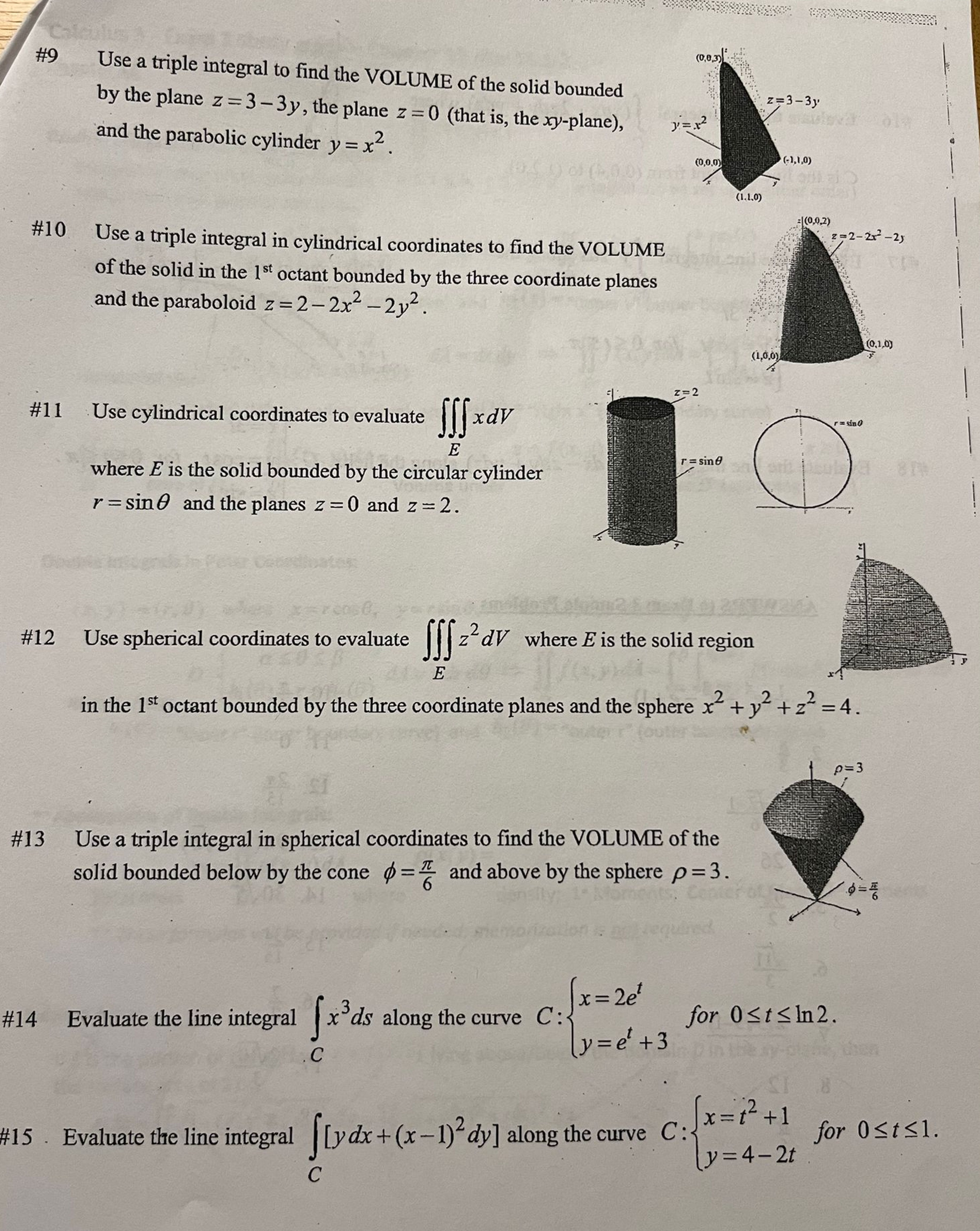 Solved Use triple integral to find Volume of solids | Chegg.com