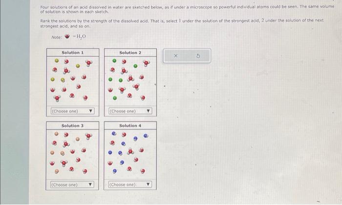 Solved Four solutions of an acid drssolved in water are | Chegg.com