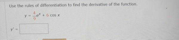 Solved Use the rules of differentiation to find the | Chegg.com
