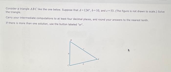 Solved Consider a triangle ABC like the one below. Suppose | Chegg.com