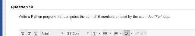 Solved Question 13 Write a Python program that computes the | Chegg.com