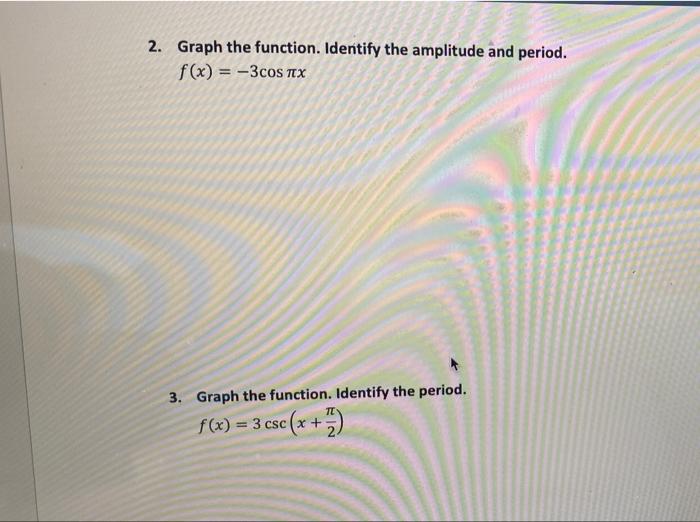 Solved 2. Graph The Function. Identify The Amplitude And | Chegg.com