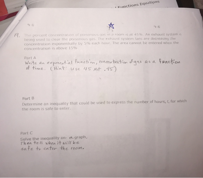 Solved Functions Equations 19 The Percent Concentration Of Chegg Com   Image 