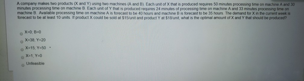 Solved A company makes two products (X and Y) using two | Chegg.com