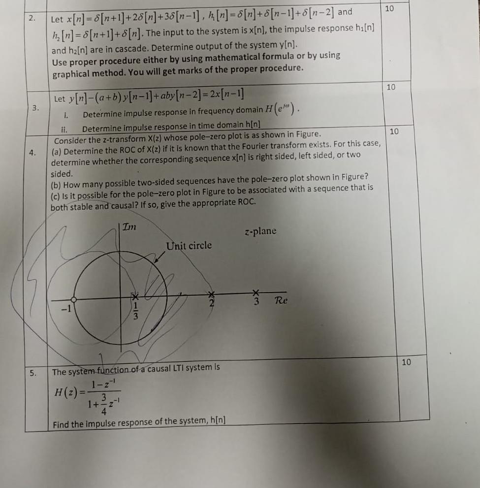 Solved 10 2. Let X [n] = 8[n+1]+28[n]+38[n-1], H [n] = | Chegg.com