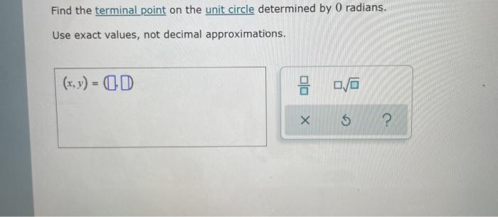 Solved Find the terminal point on the unit circle determined | Chegg.com