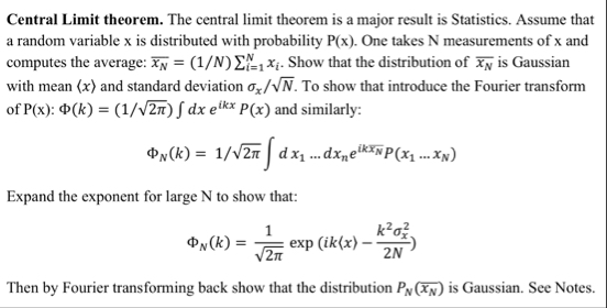 Solved Central Limit theorem. The central limit theorem is a | Chegg.com
