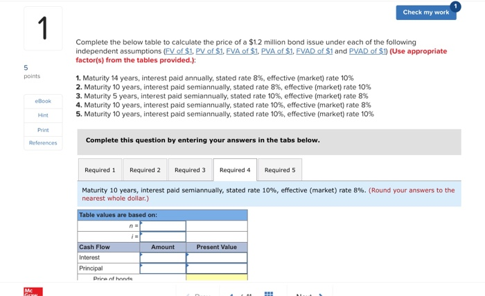 Solved Complete the below table to calculate the price of a | Chegg.com