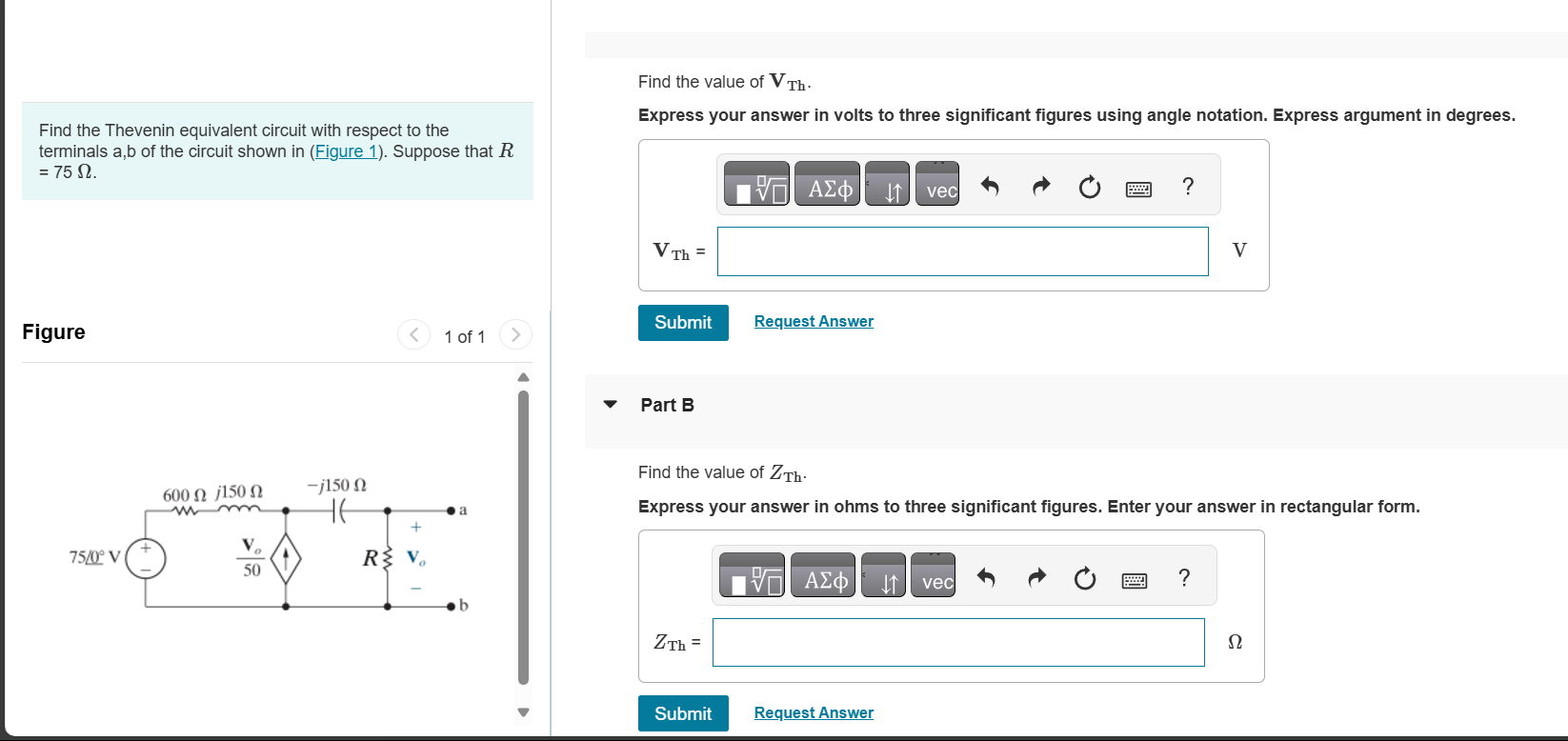 Solved Find the Thevenin equivalent circuit with respect to | Chegg.com