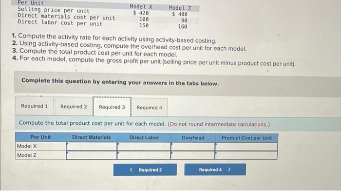 Solved Exercise 4-17 (Static) Using Activity-based Costing | Chegg.com