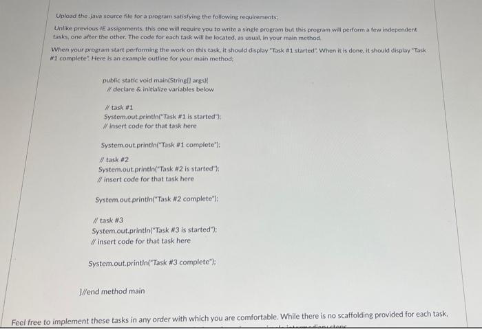 Solved Upload the Java source file for a program satisfying | Chegg.com