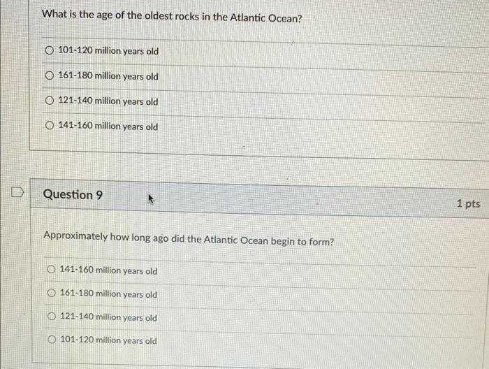 Solved Examine the map of the ages of the seafloor in the | Chegg.com