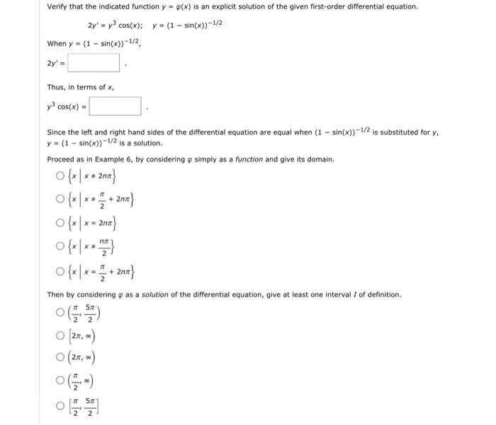 Solved Verify That The Indicated Function Y φ X Is An