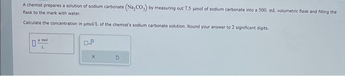 Solved A chemist prepares a solution of sodium carbonate | Chegg.com