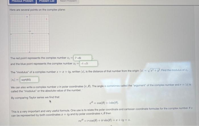 Solved Here are several points on the complex plane: The red | Chegg.com