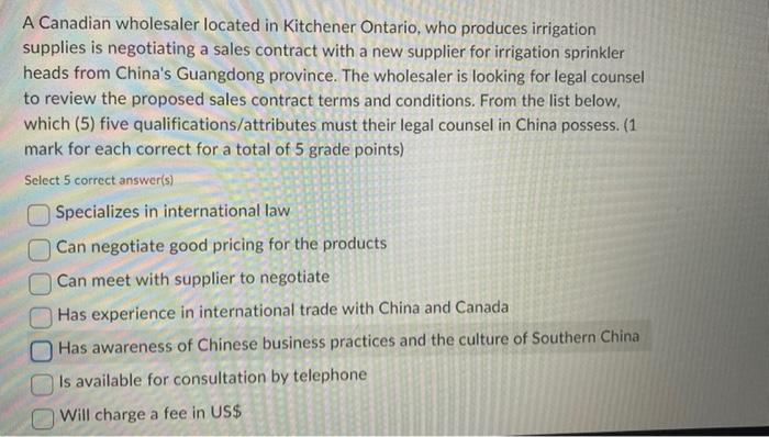 A Canadian Wholesaler Located In Kitchener Ontario Chegg Com   Image