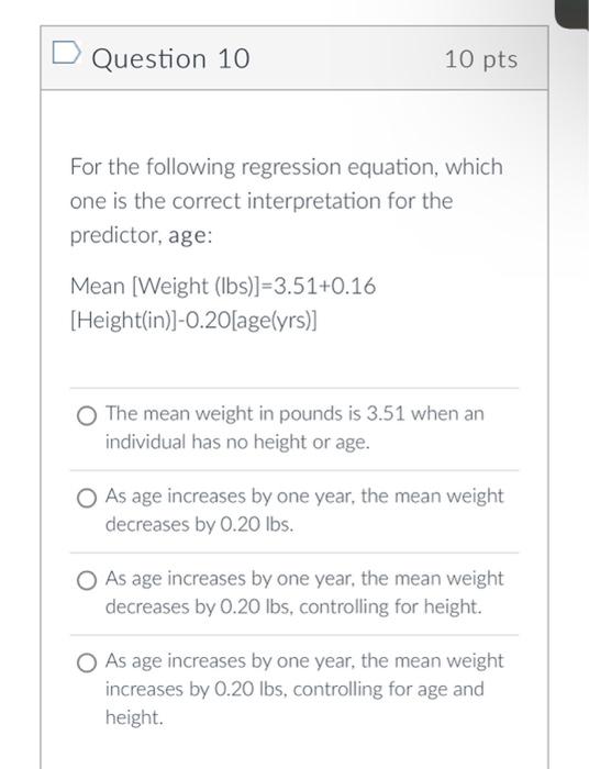 Solved D Question 6 10 pts The results of a multiple | Chegg.com
