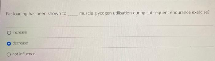 Solved muscle glycogen utilisation during subsequent | Chegg.com