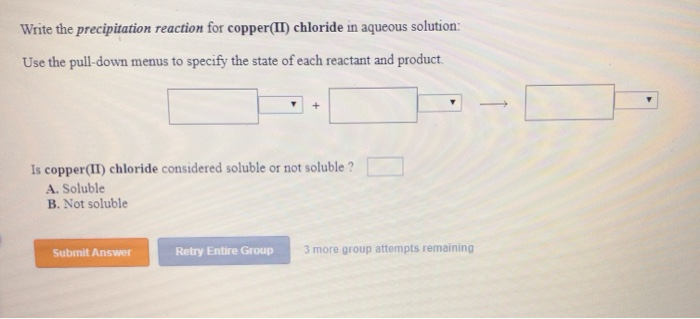 Solved Write The Precipitation Reaction For Copper(II) | Chegg.com