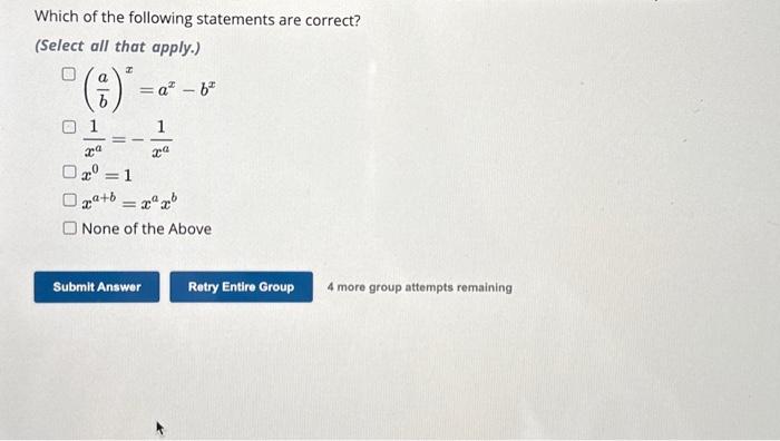 Solved Which of the following statements are correct? | Chegg.com