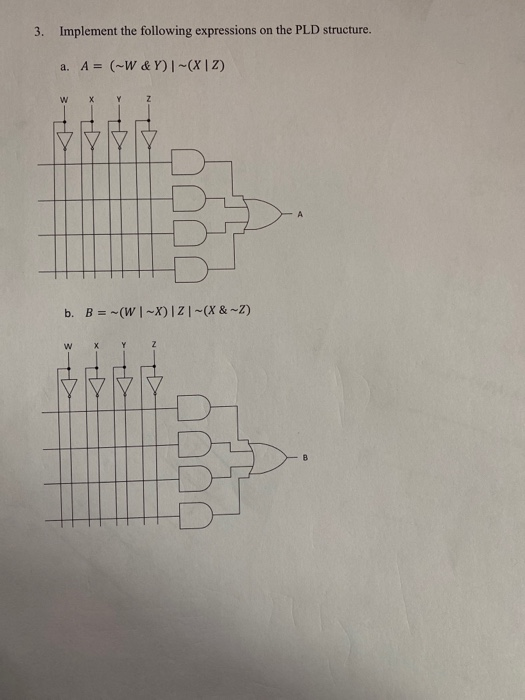 Solved 3. Implement the following expressions on the PLD | Chegg.com
