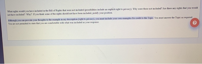 Solved What Rights Would You Have Included In The Bill Of Chegg Solved What Rights Would You Have Included In The Bill Of Chegg