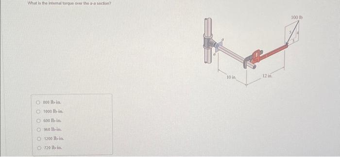 Solved What is the internal torque over the a-a section? | Chegg.com
