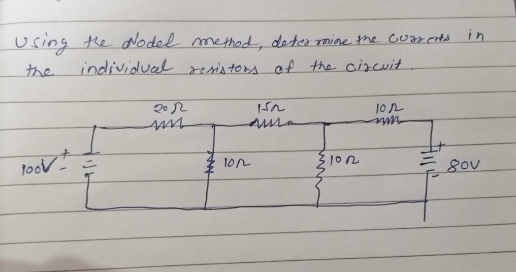 Solved Using the Nodel method, determine the currents in the | Chegg.com