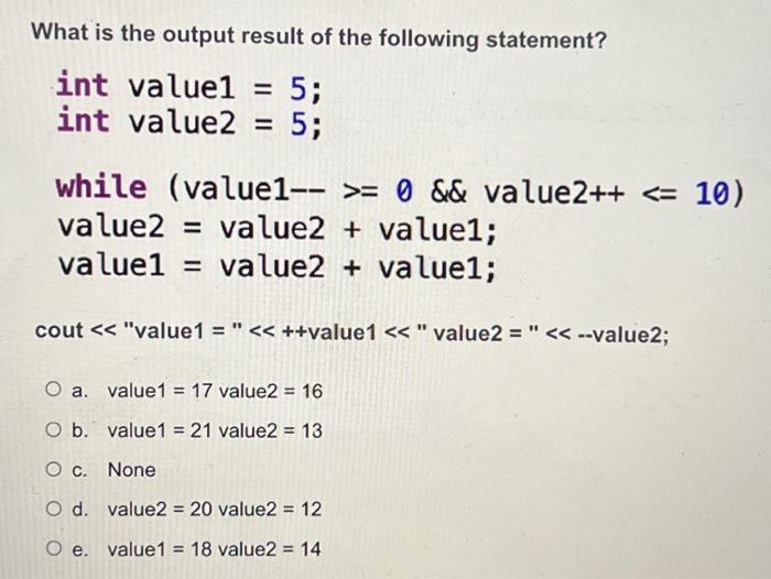 Solved What is the output result of the following statement? | Chegg.com