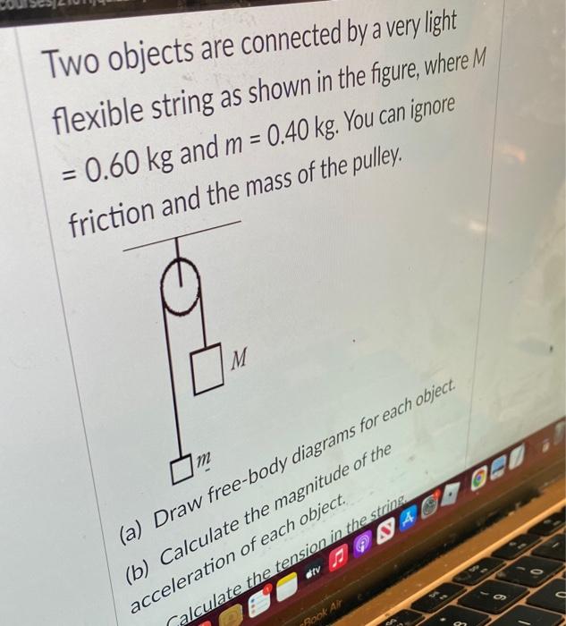 Solved Two objects are connected by a very light flexible | Chegg.com