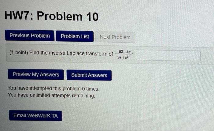 Solved HW7: Problem 10 Previous Problem Problem List Next | Chegg.com