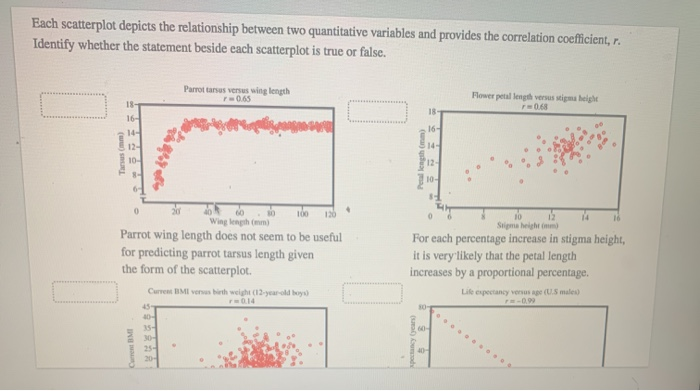 Solved Each scatterplot depicts the relationship between two | Chegg.com