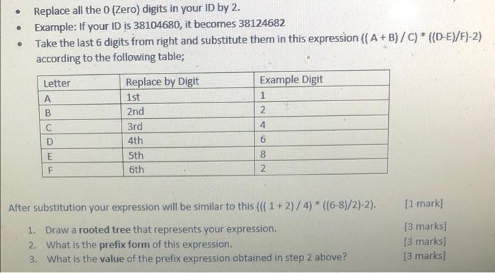 Solved - Replace all the 0 (Zero) digits in your ID by 2 . - | Chegg.com