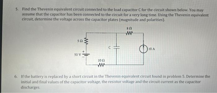 Solved 5. Find the Thevenin equivalent circuit connected to | Chegg.com