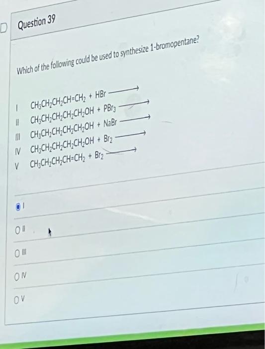 Solved Which of the following could be used to synthesize | Chegg.com