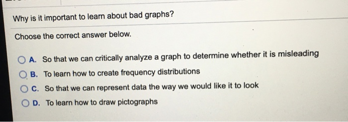 Solved Why is it important to learn about bad graphs? Choose | Chegg.com