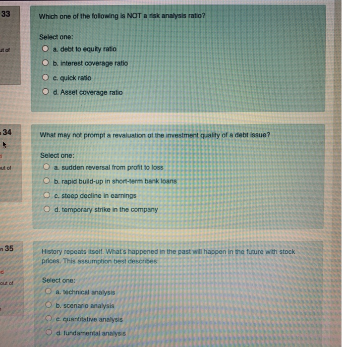 Solved 33 Which One Of The Following Is NOT A Risk Analysis | Chegg.com