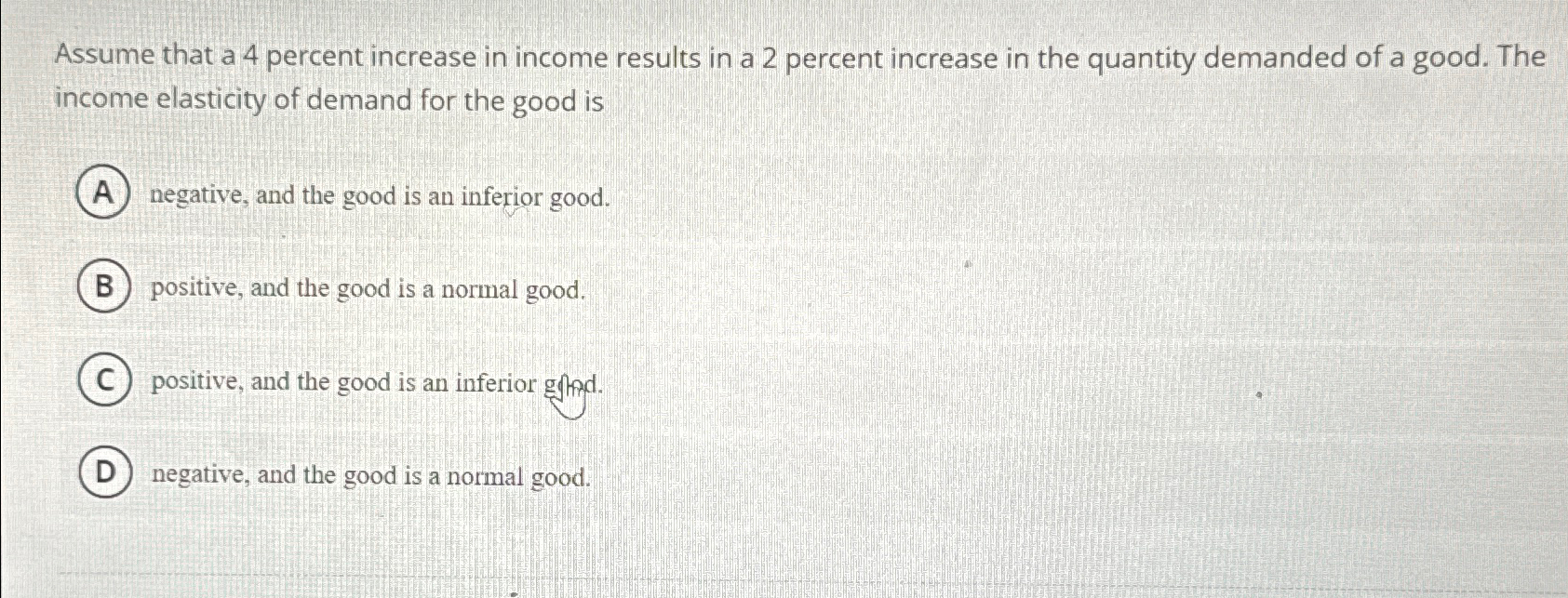 Solved Assume that a 4 ﻿percent increase in income results | Chegg.com