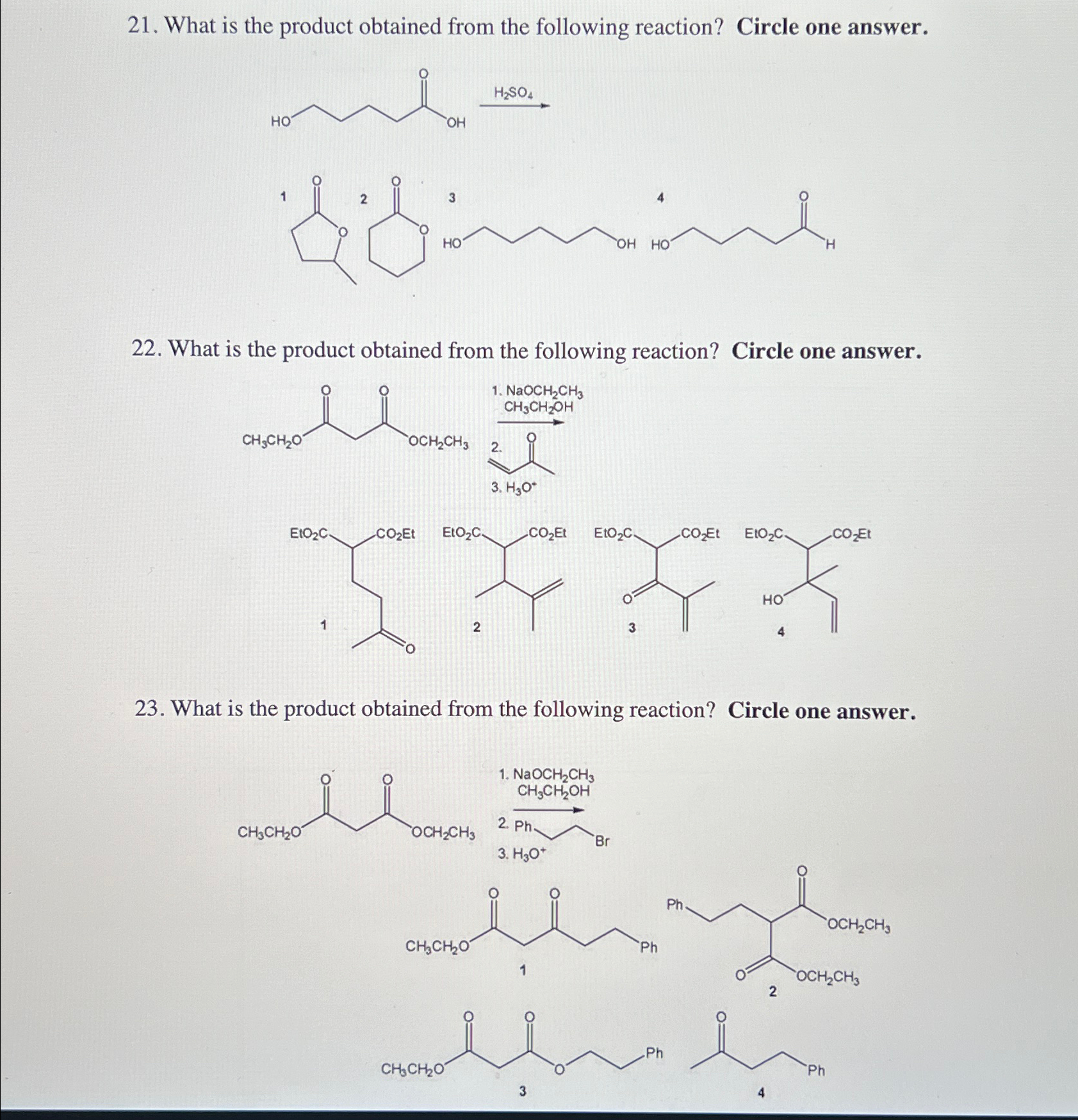 Solved What is the product obtained from the following | Chegg.com