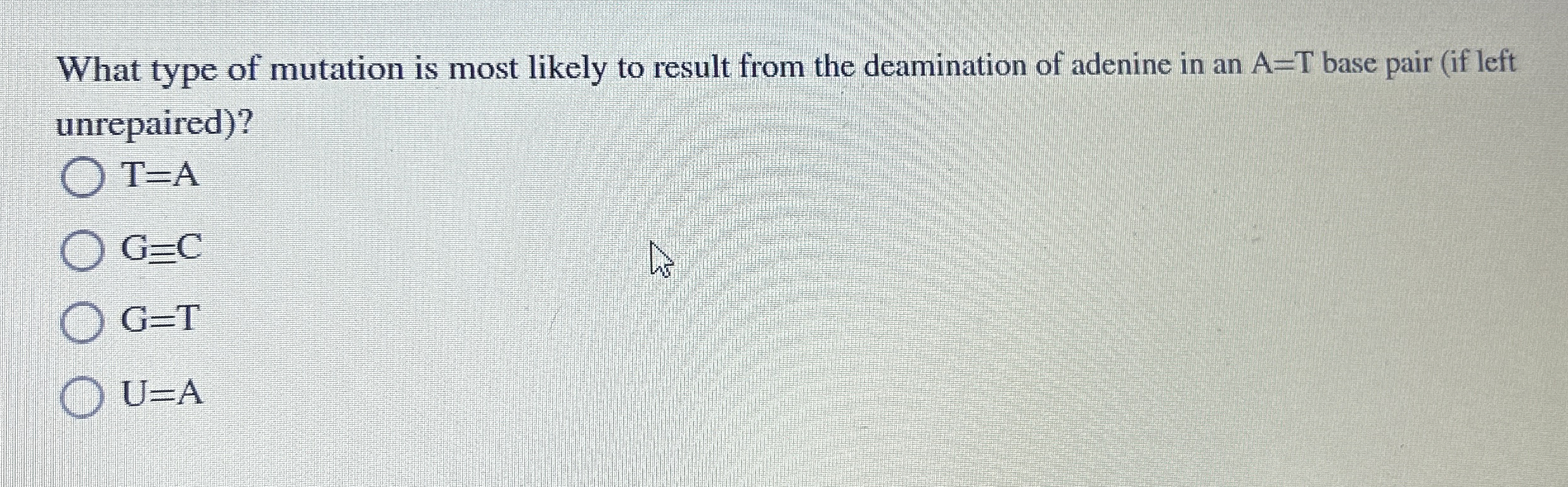 Solved What type of mutation is most likely to result from | Chegg.com