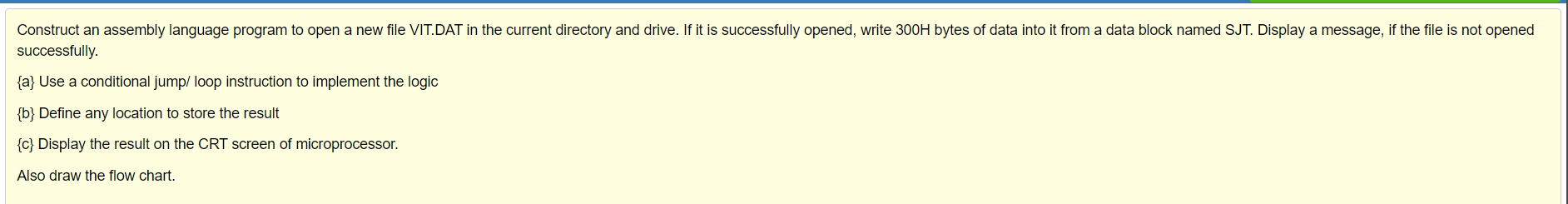 Solved Construct an assembly language program to open a new | Chegg.com