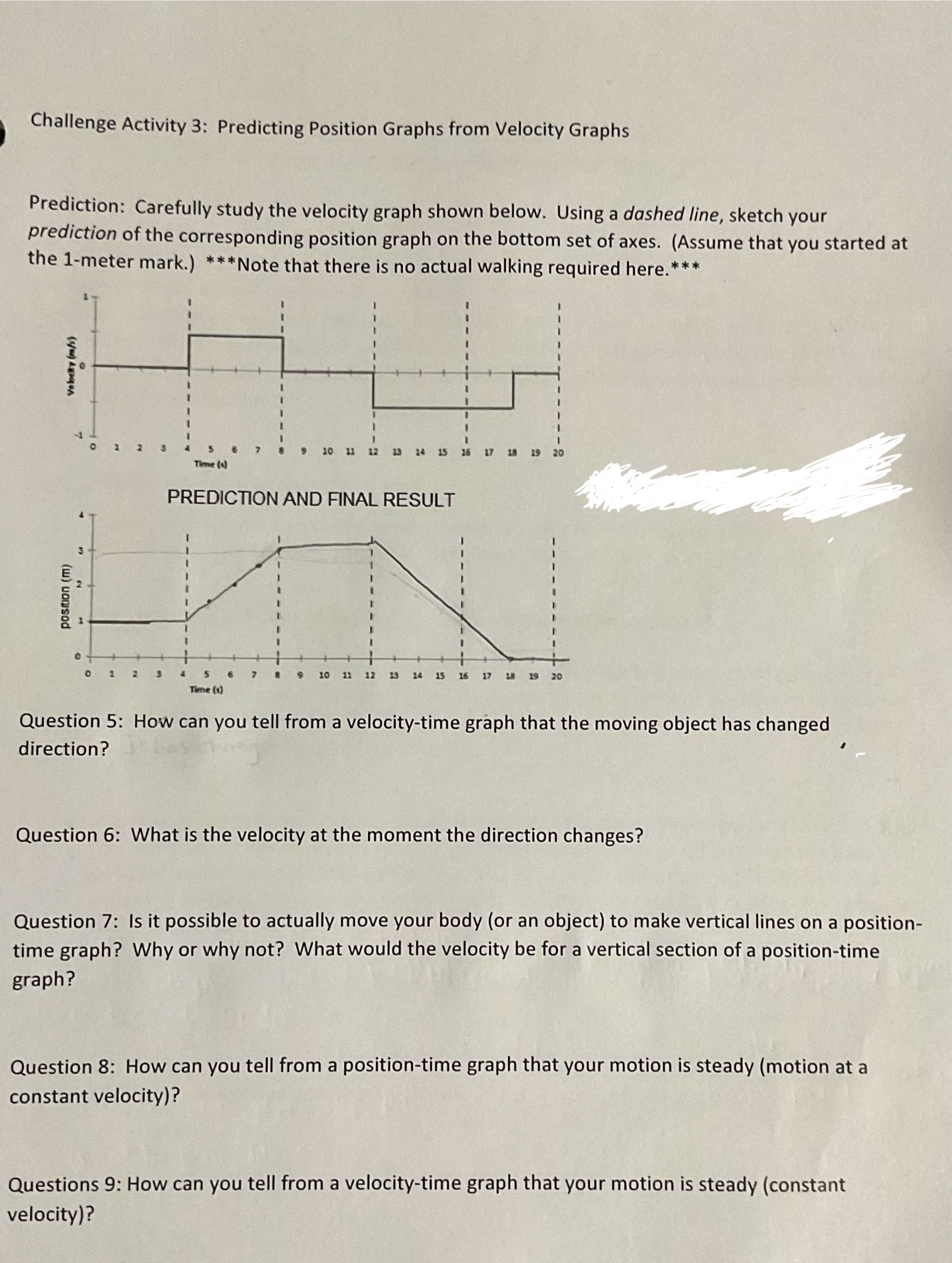 Solved Challenge Activity 3 Predicting Position Graphs from