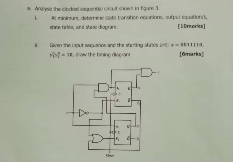 Solved A. Analyse The Clocked Sequential Circuit Shown In | Chegg.com