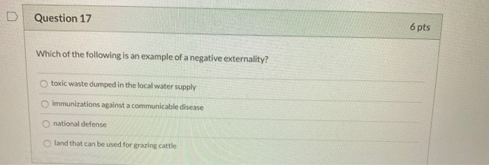 Solved Question 17 6 pts Which of the following is an | Chegg.com