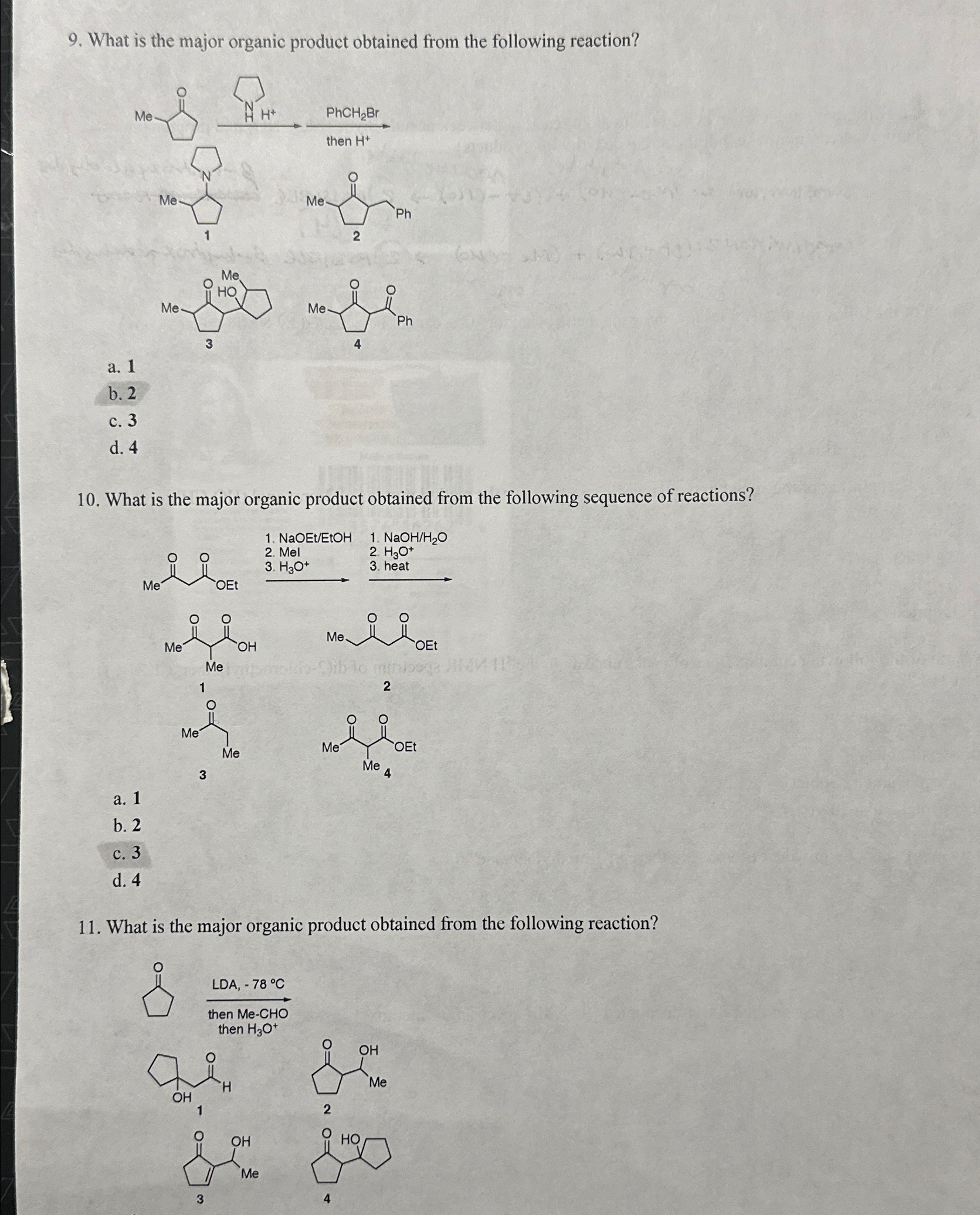 Solved What is the major organic product obtained from the | Chegg.com