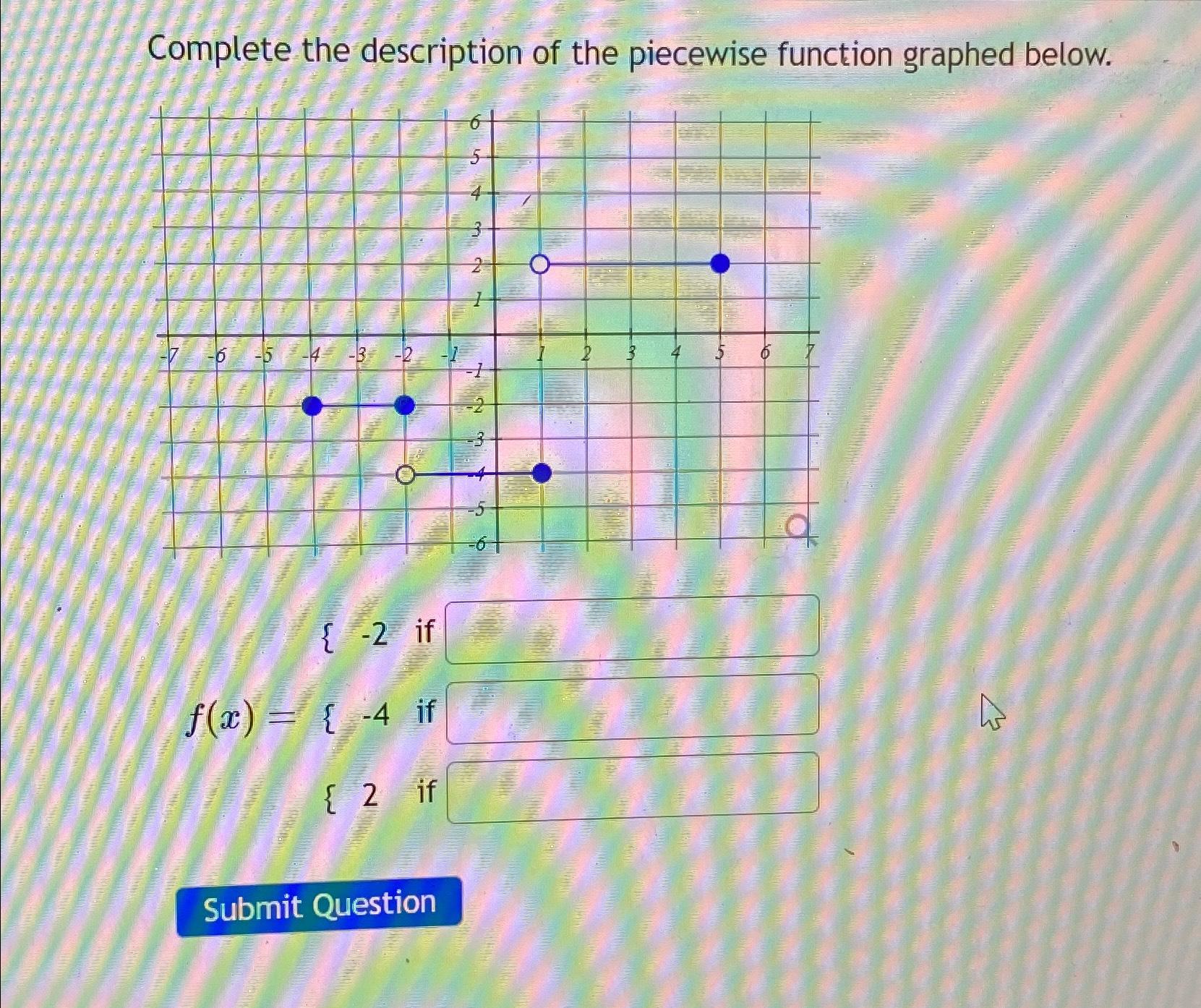 Solved complete the description of the piecewise function chegg